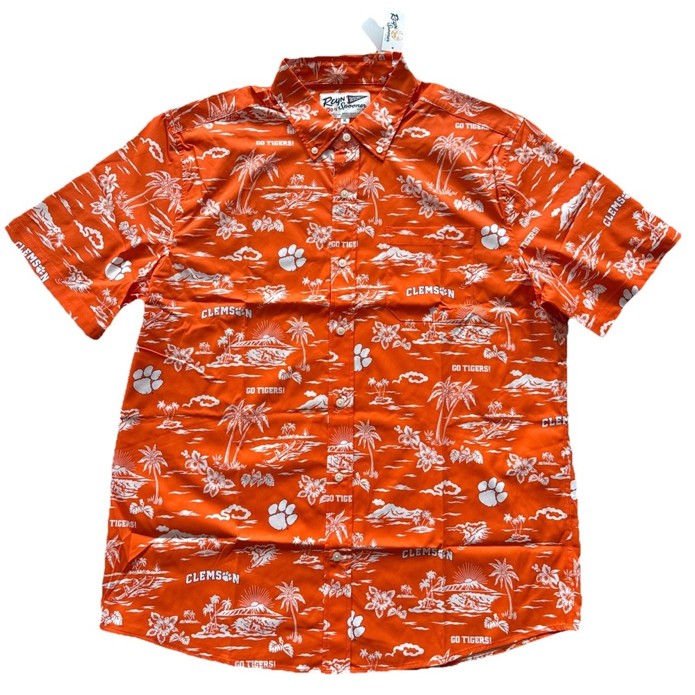 Reyn Spooner Orange Clemson Tigers College Classic Button-Down Shirt Men Size XL